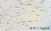 Shaded Relief Map of Cuttack, semi-desaturated