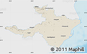 Shaded Relief Map of Cuttack, single color outside