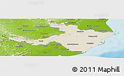 Shaded Relief Panoramic Map of Cuttack, physical outside
