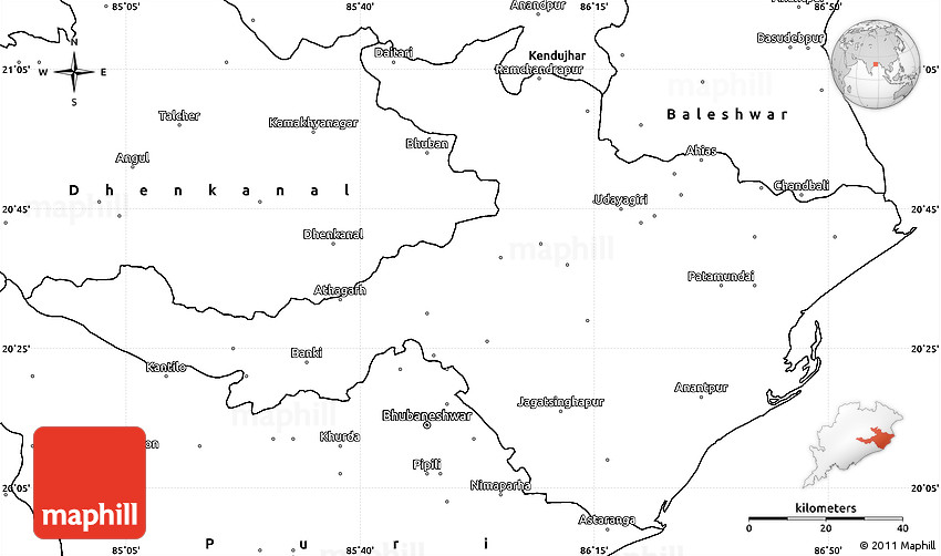 blank simple map of cuttack