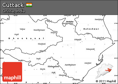 Blank Simple Map of Cuttack