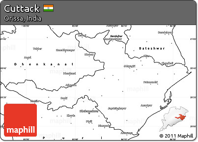 Blank Simple Map of Cuttack