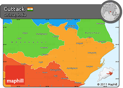 Political Simple Map of Cuttack