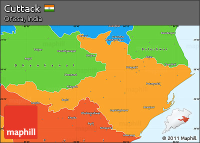 Political Simple Map of Cuttack