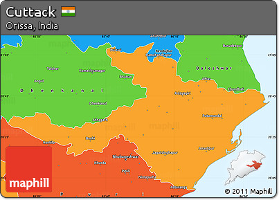 Political Simple Map of Cuttack