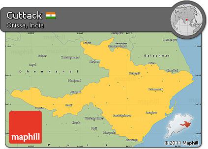 Savanna Style Simple Map of Cuttack