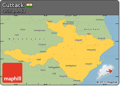 Savanna Style Simple Map of Cuttack