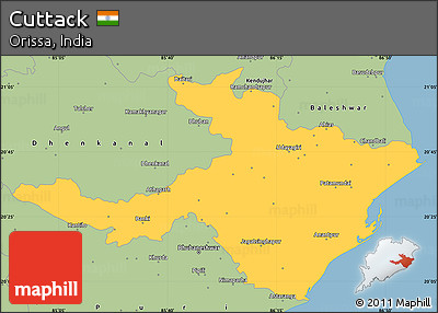 Savanna Style Simple Map of Cuttack