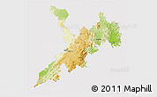 Physical 3D Map of Koraput, cropped outside