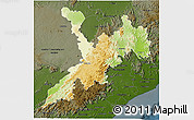 Physical 3D Map of Koraput, darken