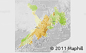 Physical 3D Map of Koraput, lighten, desaturated