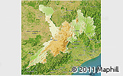 Physical 3D Map of Koraput, satellite outside