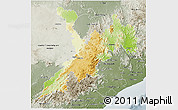 Physical 3D Map of Koraput, semi-desaturated