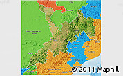 Satellite 3D Map of Koraput, political outside