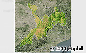 Satellite 3D Map of Koraput, semi-desaturated