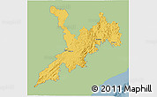 Savanna Style 3D Map of Koraput, single color outside