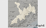 Shaded Relief 3D Map of Koraput, darken, semi-desaturated