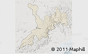 Shaded Relief 3D Map of Koraput, lighten, semi-desaturated