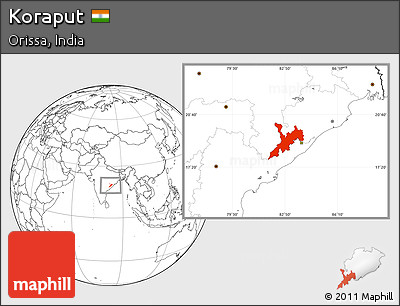 Blank Location Map of Koraput
