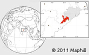 Blank Location Map of Koraput, highlighted parent region