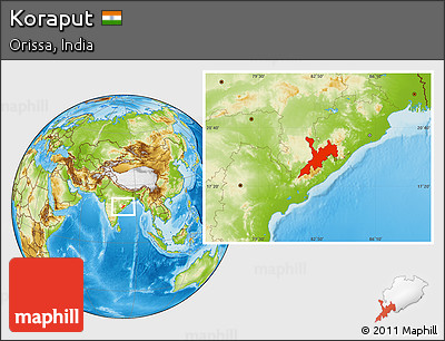Physical Location Map of Koraput