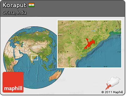 Satellite Location Map of Koraput