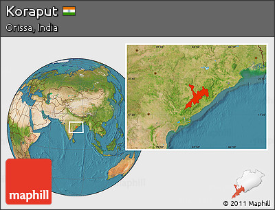 Satellite Location Map of Koraput