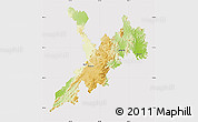 Physical Map of Koraput, cropped outside