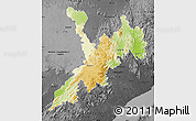 Physical Map of Koraput, darken, desaturated