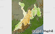 Physical Map of Koraput, darken