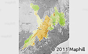 Physical Map of Koraput, desaturated