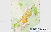 Physical Map of Koraput, lighten