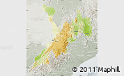 Physical Map of Koraput, lighten, semi-desaturated