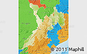 Physical Map of Koraput, political outside