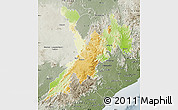 Physical Map of Koraput, semi-desaturated