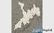 Shaded Relief Map of Koraput, darken