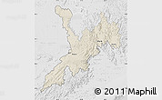 Shaded Relief Map of Koraput, lighten, desaturated