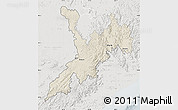 Shaded Relief Map of Koraput, lighten, semi-desaturated