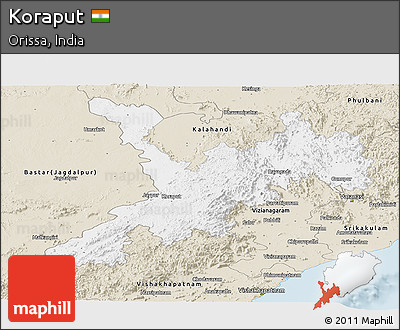 Classic Style Panoramic Map of Koraput