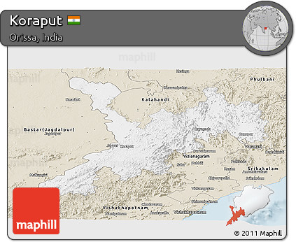 Classic Style Panoramic Map of Koraput