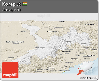 Classic Style Panoramic Map of Koraput
