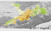 Physical Panoramic Map of Koraput, desaturated