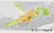 Physical Panoramic Map of Koraput, lighten, desaturated