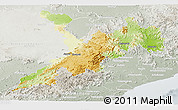 Physical Panoramic Map of Koraput, lighten, semi-desaturated