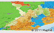 Physical Panoramic Map of Koraput, political outside