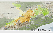 Physical Panoramic Map of Koraput, semi-desaturated