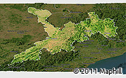 Satellite Panoramic Map of Koraput, darken