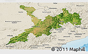 Satellite Panoramic Map of Koraput, shaded relief outside