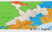 Shaded Relief Panoramic Map of Koraput, political outside