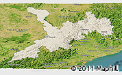 Shaded Relief Panoramic Map of Koraput, satellite outside
